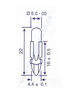 Telephone indic. lamp 30V 40mA T5.5x22mm