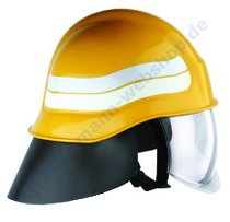 Fire fighting helmet with visor , red