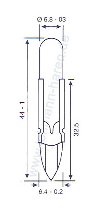 Telephone indic. lamp 24V 40mA 6.8x44mm
