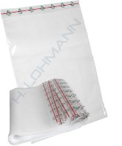 Plastic bags with self fastener
