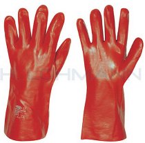 PVC gloves 35cm redbrown EN 388