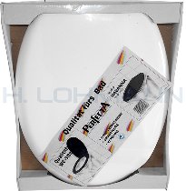 Toilet seat with cover, white