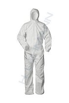 Disposable protective coverall S/white
