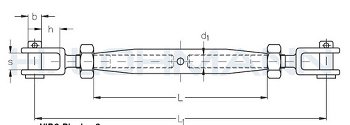 Turnbuckle SS M8 rigging screw