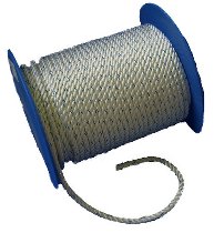 Rope white/blue 3strand braided 14mm