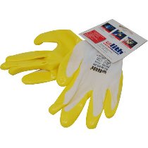 Working gloves yellow nitril coated palm