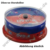 DVD-R discs, 4,7 GB, 25er tower