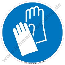 Sticker "use hand protection" 200mm