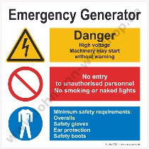 Sticker "Emergency Generator" 300x300mm